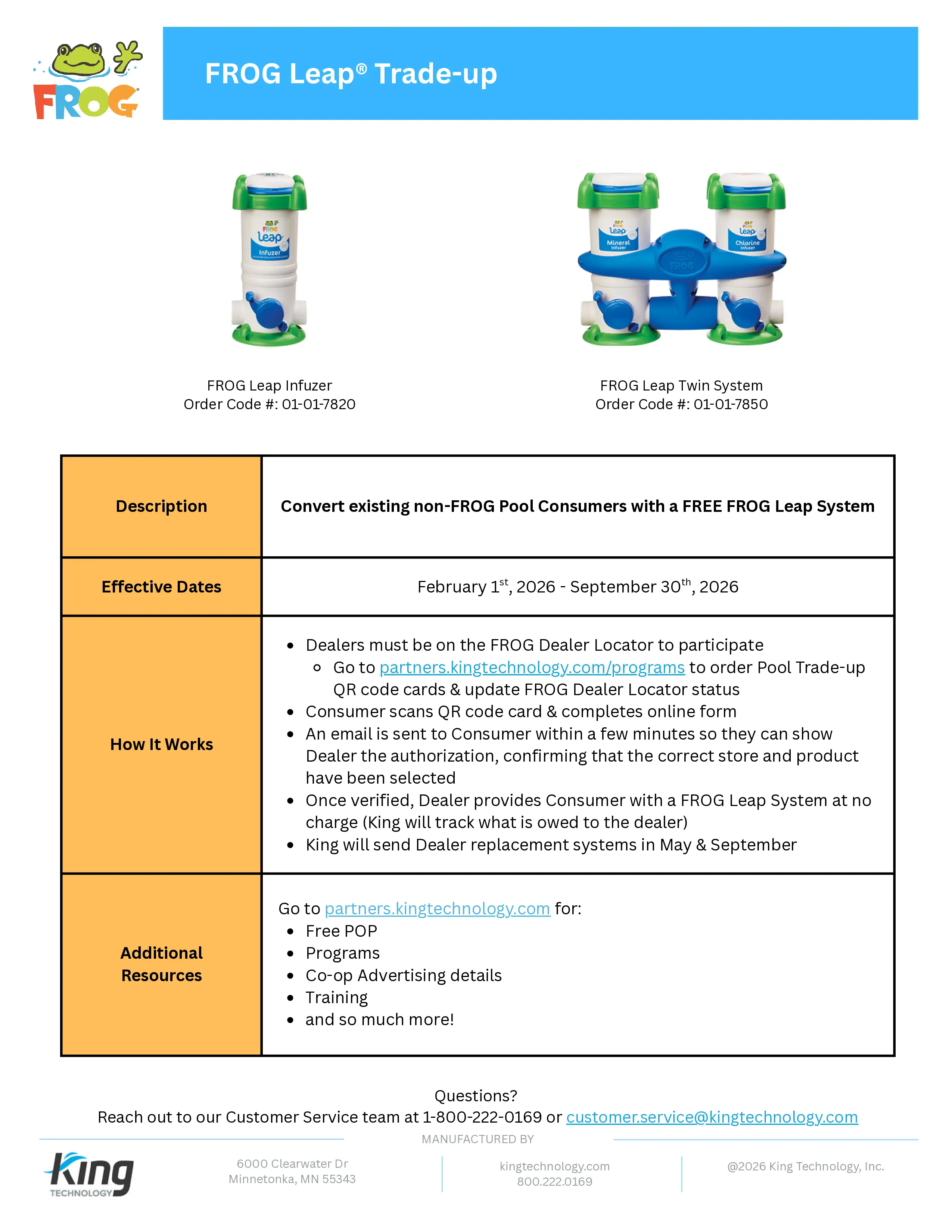 FROG Leap Trade-up — convert your non-FROG system to a free FROG Leap system