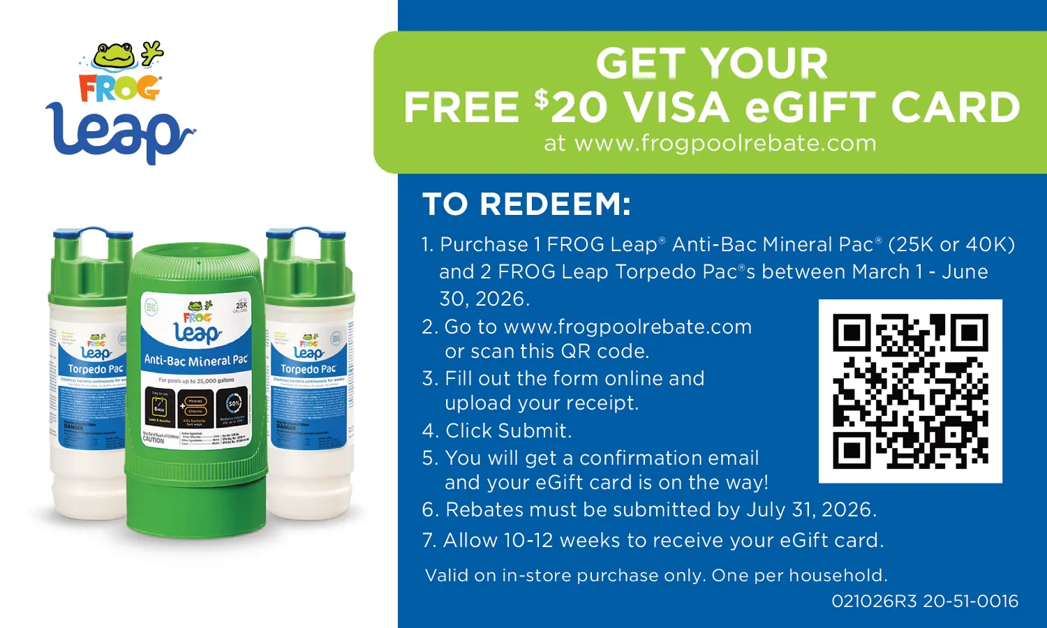 FROG Leap mineral rebate — get a free $20 Visa eGift card